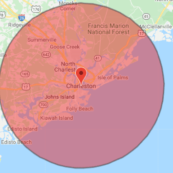 Charleston Electrician Service Map