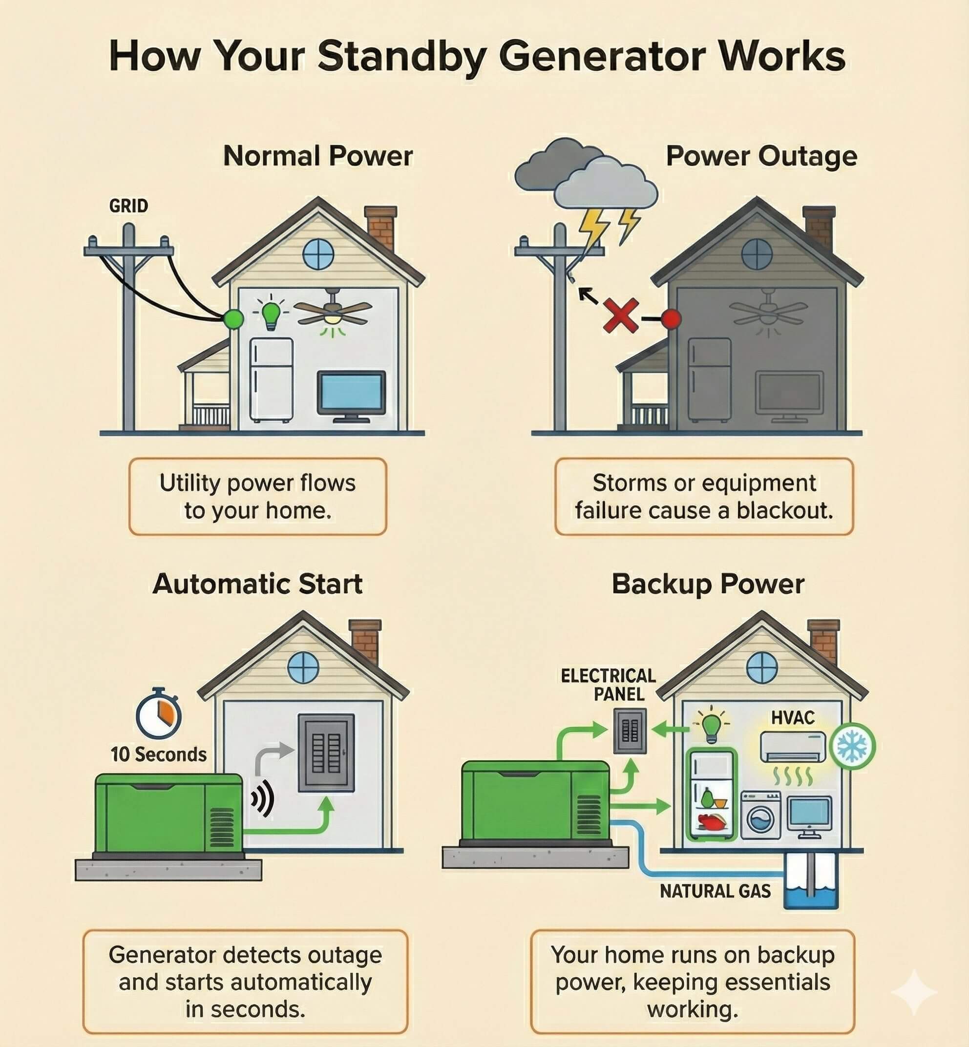 Whole home generator installation in Kirkwood