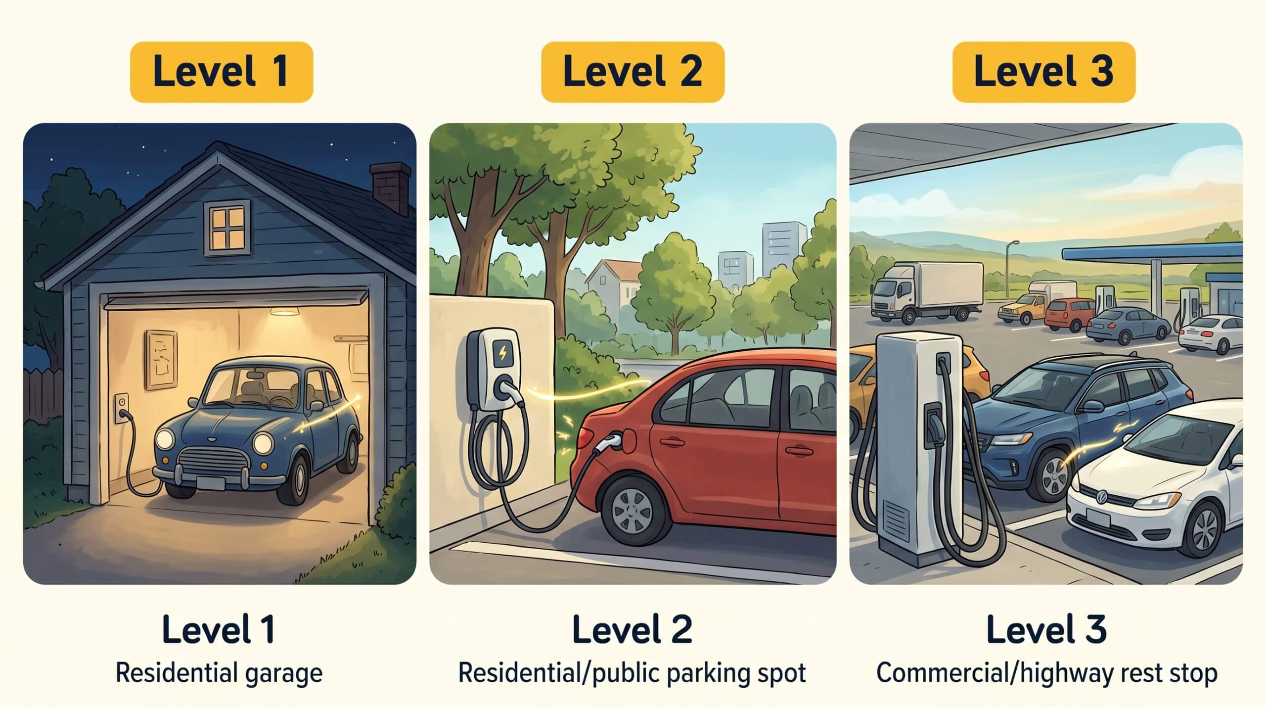 EV Charger Levels Comparison: Level 1 vs Level 2 vs Level 3